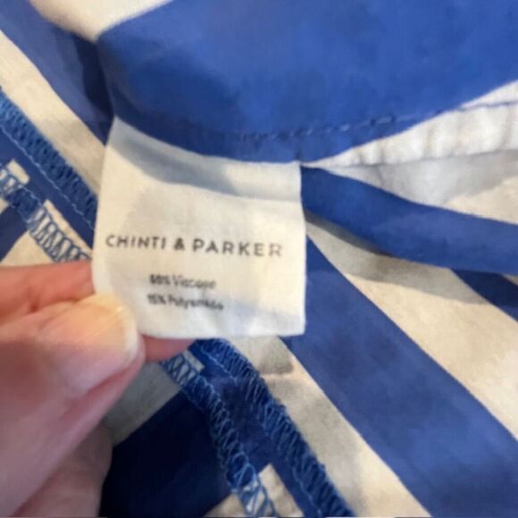 Chinti & Parker Striped Parasol Dress Oversized NO BELT Blue and White Size 6 - Picture 9 of 14